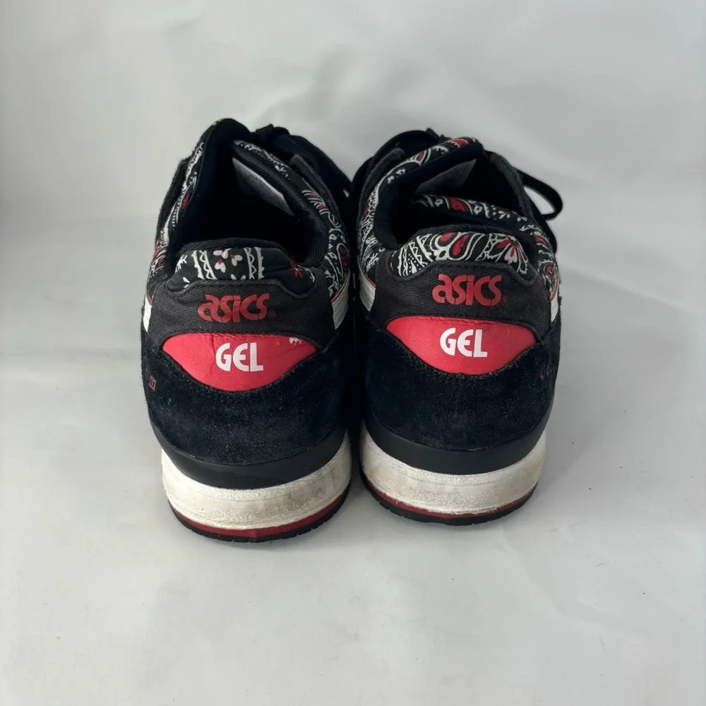 ASICS Gel Lyte III Bandana Black Red Shoes Mens Size 12.5 Sneakers H424N - Picture 3 of 8